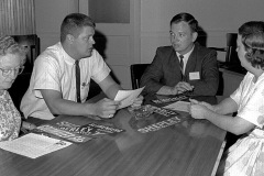 Gladys Stiver, Gary Rust and others at Jackson courthouse c Aug. 1964