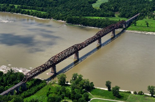 Thebes Rr Bridge From Air - Cape Girardeau History And Photos